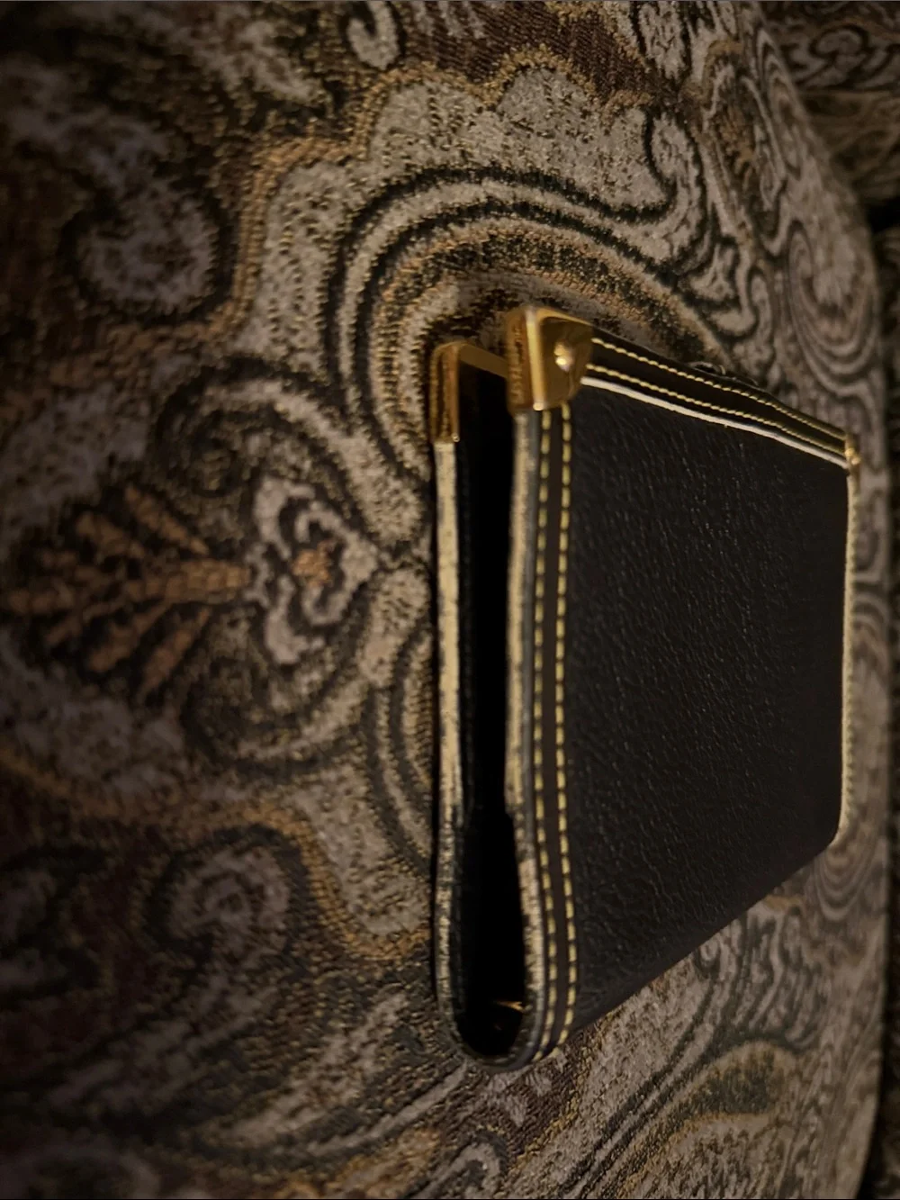 Louis Vuitton Black agenda  with Gold Accents